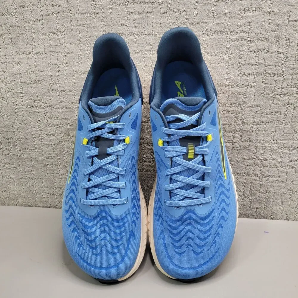 Altra Torin 7 Mens Size US 10.5 Blue White Wavy Low Top Lace Up Running Shoes